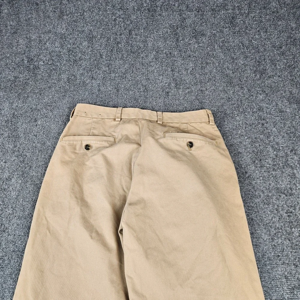 Brooks Brothers 346 Advantage Chino Clark Fit Khaki Pants Mens 30 Tan Cotton